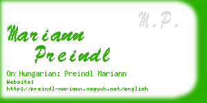 mariann preindl business card